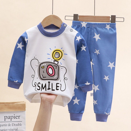 6M-6Y Toddler Girls Boys Sets Cotton Pajamas Home Clothes Pullover & Pants  Toddler Clothing  