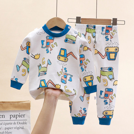 6M-6Y Toddler Girls Boys Sets Cotton Pajamas Home Clothes Pullover & Pants  Toddler Clothing  