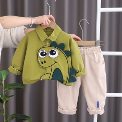 12M-6Y Toddler Boys Dinosaur Polo Shirts And Pants  Boys Clothes  