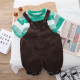 12M-5Y Toddler Boys Sets Round Neck Wide Striped T-Shirts And Overalls  Boys Clothes  