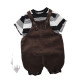 12M-5Y Toddler Boys Sets Round Neck Wide Striped T-Shirts And Overalls  Boys Clothes  